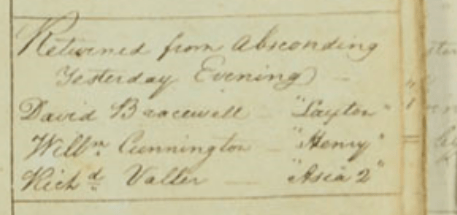 Bracewell return May 1828