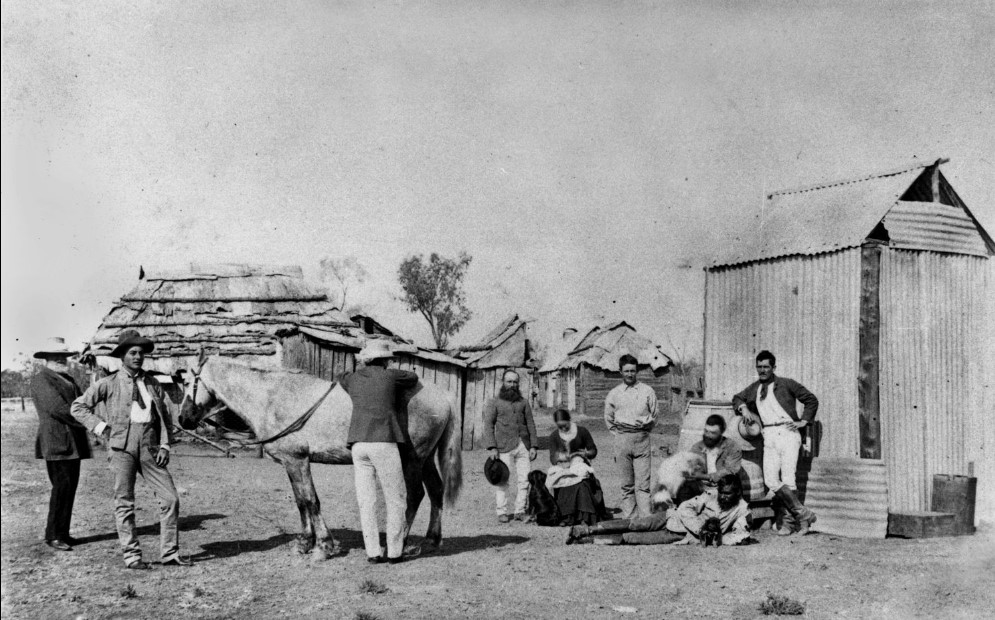 This image has an empty alt attribute; its file name is station-workers-at-roma-1870s-slq.jpg